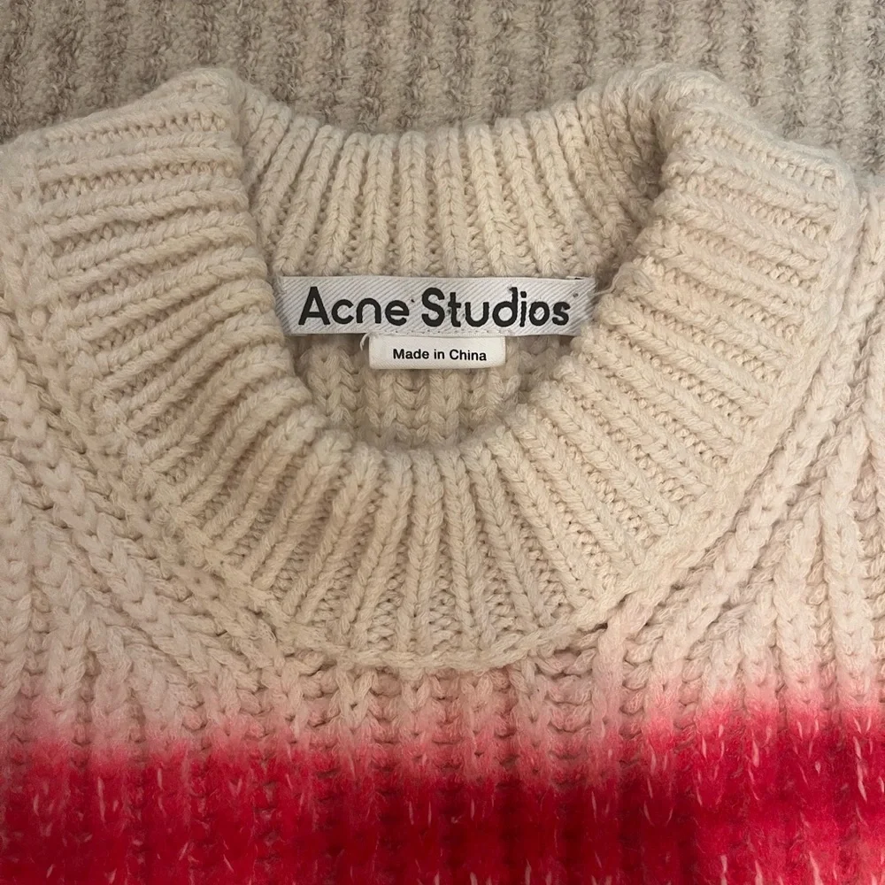 Acne Studios Cream Sweater with Rainbow Stripes - Picture 4 of 7